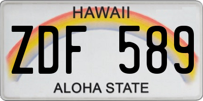HI license plate ZDF589