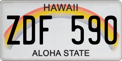 HI license plate ZDF590