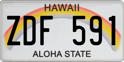 HI license plate ZDF591