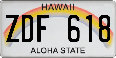 HI license plate ZDF618
