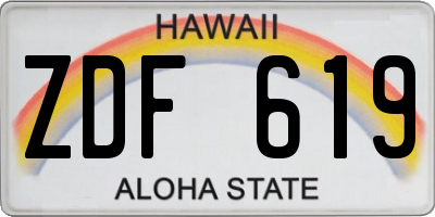 HI license plate ZDF619