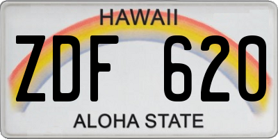 HI license plate ZDF620