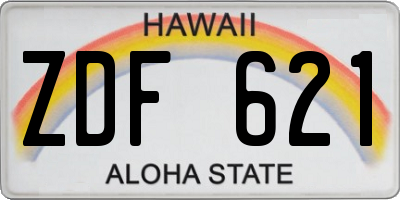 HI license plate ZDF621