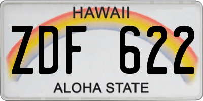HI license plate ZDF622