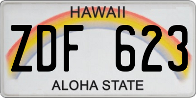 HI license plate ZDF623