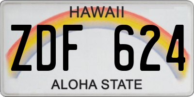 HI license plate ZDF624