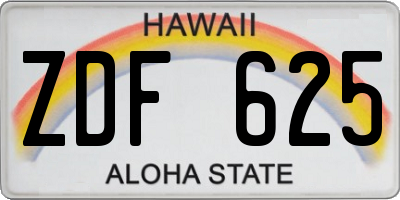 HI license plate ZDF625