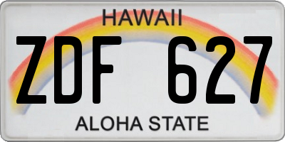 HI license plate ZDF627