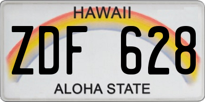 HI license plate ZDF628