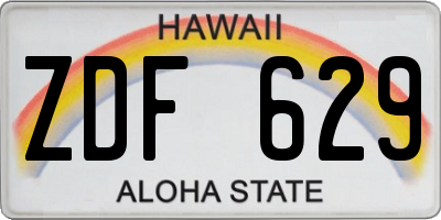 HI license plate ZDF629