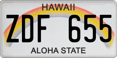 HI license plate ZDF655