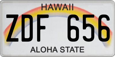 HI license plate ZDF656