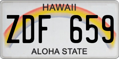 HI license plate ZDF659