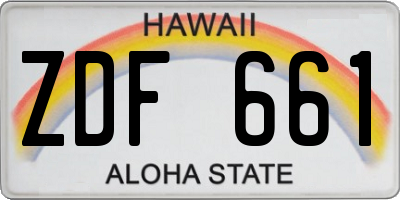 HI license plate ZDF661
