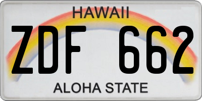 HI license plate ZDF662