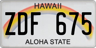 HI license plate ZDF675