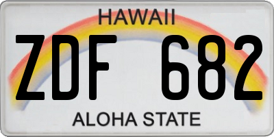 HI license plate ZDF682