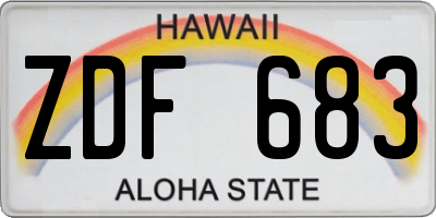 HI license plate ZDF683