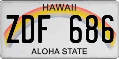 HI license plate ZDF686