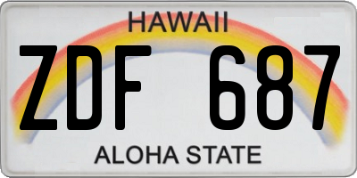HI license plate ZDF687