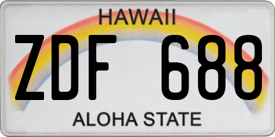 HI license plate ZDF688