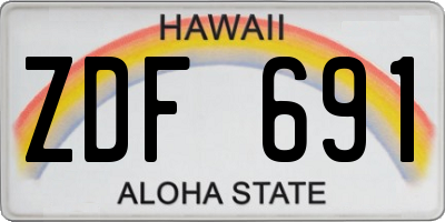 HI license plate ZDF691