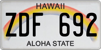 HI license plate ZDF692