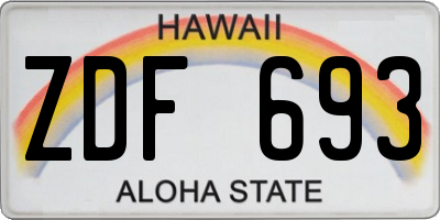 HI license plate ZDF693