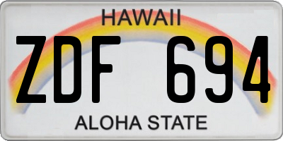HI license plate ZDF694