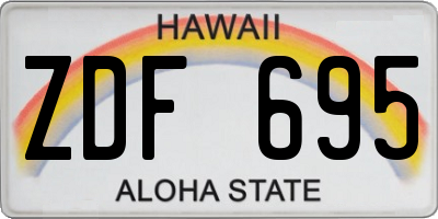 HI license plate ZDF695