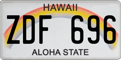 HI license plate ZDF696