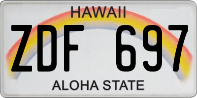 HI license plate ZDF697