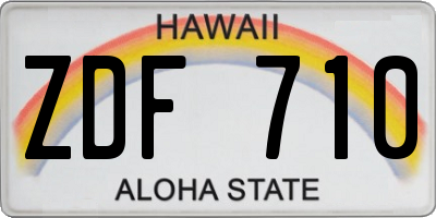 HI license plate ZDF710
