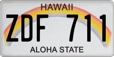 HI license plate ZDF711