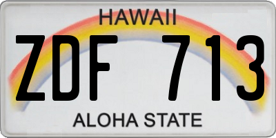 HI license plate ZDF713