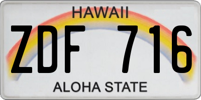 HI license plate ZDF716