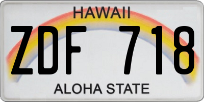HI license plate ZDF718