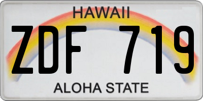 HI license plate ZDF719