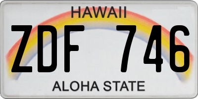 HI license plate ZDF746