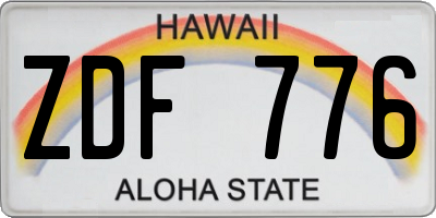 HI license plate ZDF776