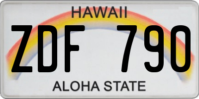 HI license plate ZDF790