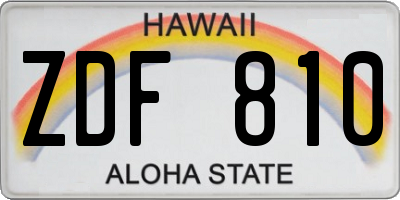 HI license plate ZDF810