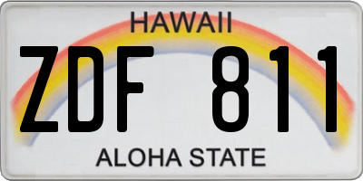 HI license plate ZDF811