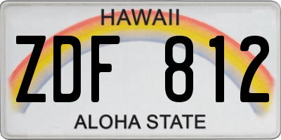 HI license plate ZDF812