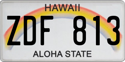 HI license plate ZDF813