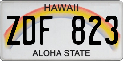 HI license plate ZDF823