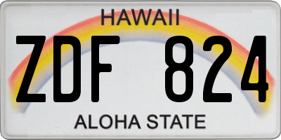 HI license plate ZDF824