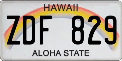 HI license plate ZDF829