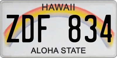 HI license plate ZDF834