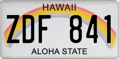 HI license plate ZDF841